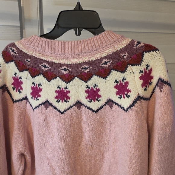 BAILEY 44 Pink Nordic Fair Isle Patterned Cardigan Size XL - Picture 5 of 5